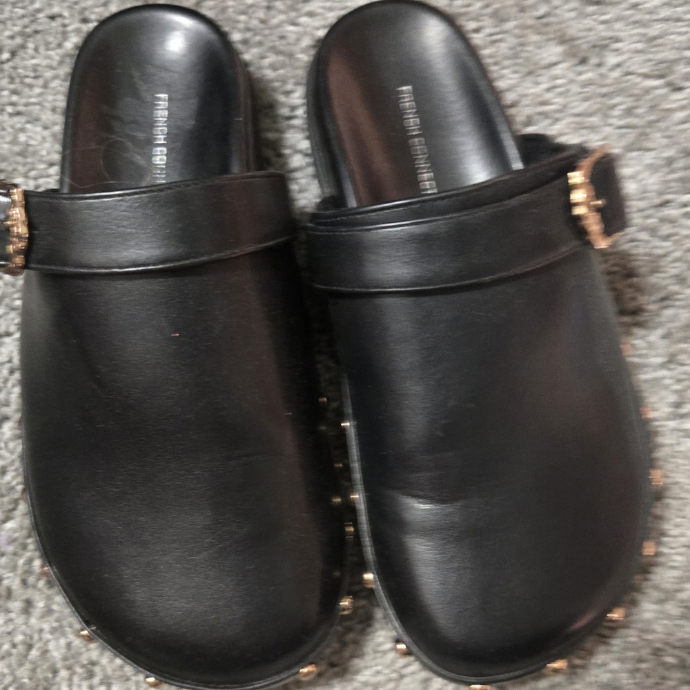French Connection Black Clog Footwear